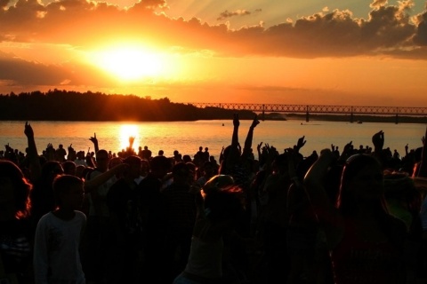 Fête sur la plage