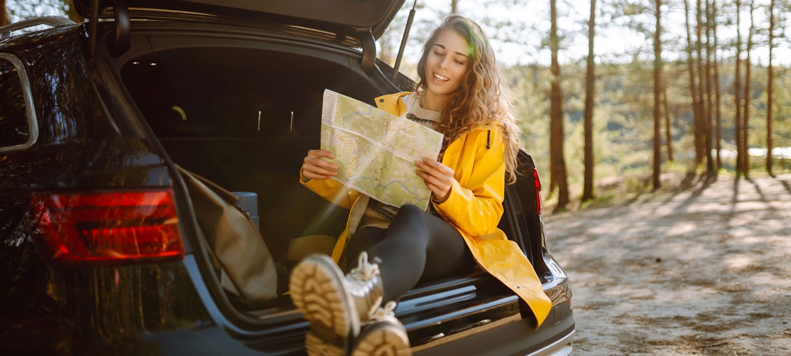 Tourist consulting a map