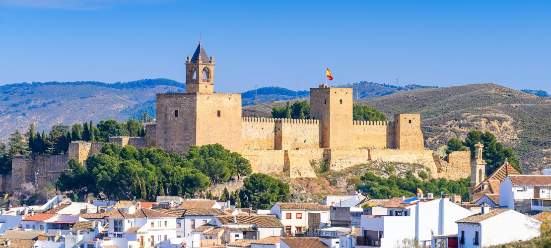 Vista de la Alacazaba de Antequera en Málaga, Andalucía