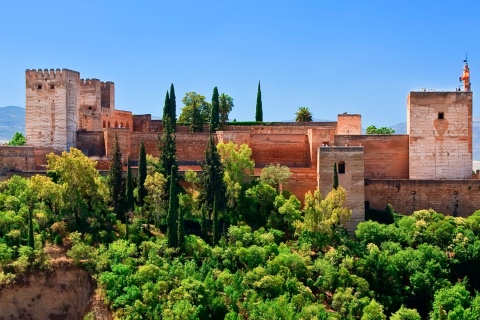 Anblick der Alhambra von Granada.