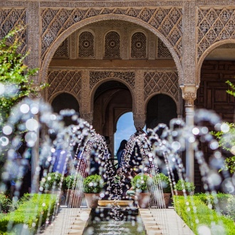 Detail of the Generalife Patio at the Alhambra, Granada