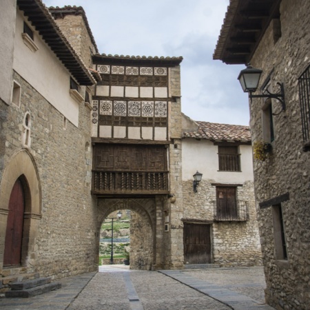 The Portal de la Monjas gateway in Mirambel, Teruel (Aragon)