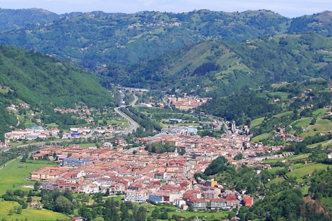 View of Pola de Laviana, Asturias