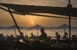 Tramonto a Sant Antoni de Portmany, sull'isola di Ibiza (Isole Baleari)