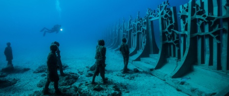 "Cruzando el Rubicón", Jason deCaires Taylor. Museo Atlántico de Lanzarote