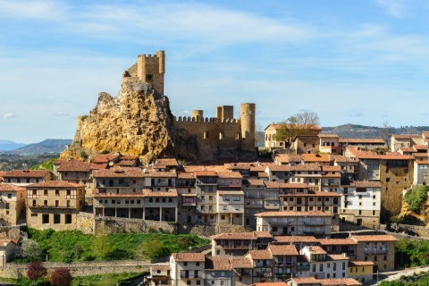 Dettaglio del castello di Frías a Burgos, Castiglia e León