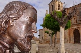 Monumento a José Zorrilla, di fronte alla Collegiata di San Pedro a Lerma (Burgos, Castiglia e León)