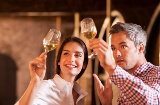 Tourists tasting wine in a winery