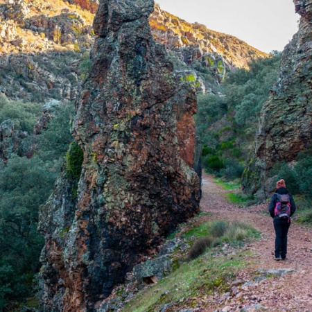 Senderista en Parque Nacional de Cabañeros