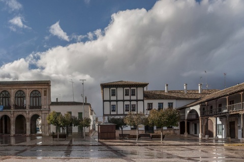 Plaza Mayor square in Villanueva de la Jara (Cuenca, Castilla-La Mancha)