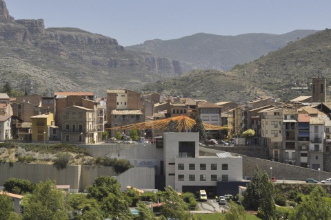 Panorâmica de La Pobla de Segur, em Lleida (Catalunha)