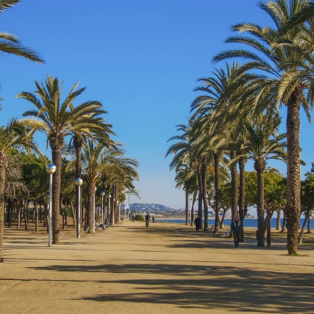 Seafront promenade in Mataró (Barcelona, Catalonia)