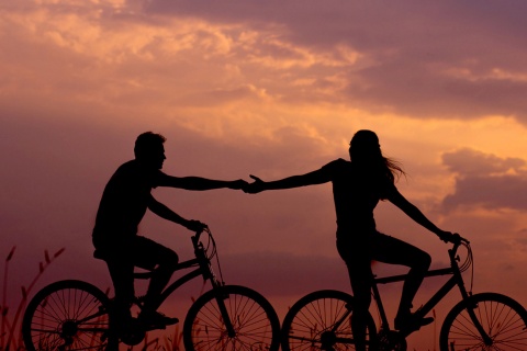 Couple cycling