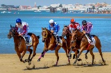 Corridas de cavalos na praia de Sanlúcar de Barrameda, Cádis