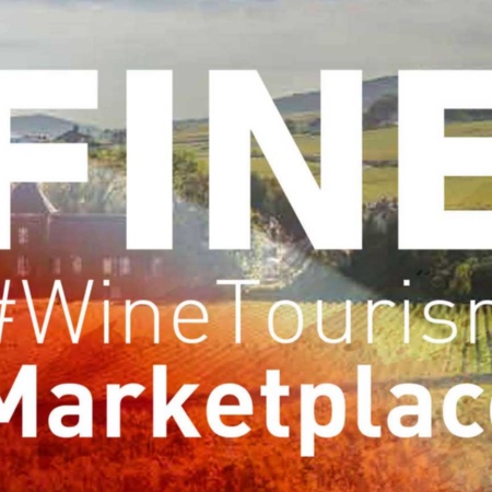 Detail of the poster for the FINE 2023 International Wine Tourism Fair