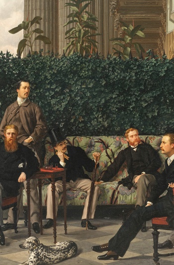 James Tissot, "El Círculo de la Rue Royale", 1866 Óleo sobre lienzo, 175x281 cm. París, Musée d’Orsay