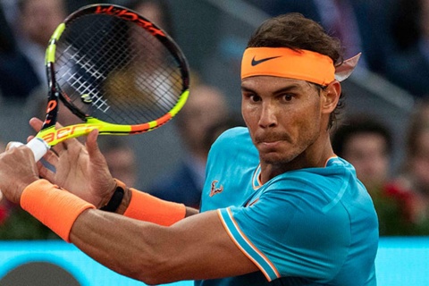 Nadal podczas meczu przeciwko Tiafoe w 2019 roku 