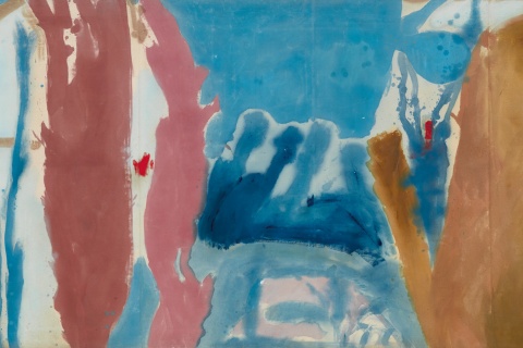 Helen Frankenthaler. Parede Aberta (Open Wall), 1953. Óleo sobre tela, 136,5x332,7 cm. Fundação Helen Frankenthaler, Nova York