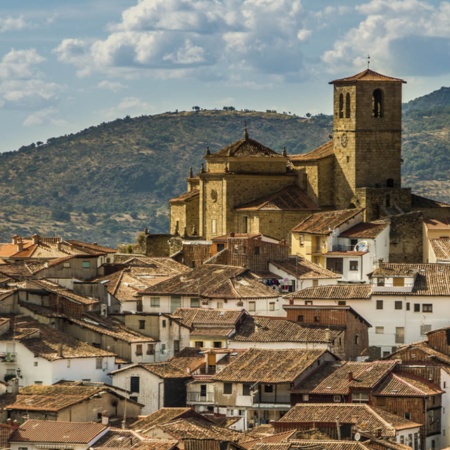 Gesamtansicht von Hervás in Cáceres (Extremadura)