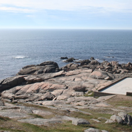 "Blick auf die Kapelle der Jungfrau in A Barca, Muxía (A Coruña, Galicien) "
