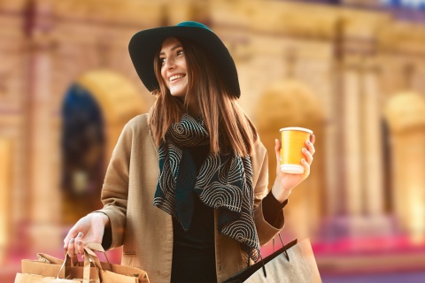 Woman shopping in Madrid