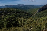 Vue générale du paysage protégé de la Sierra de Santo Domingo, Biel, Saragosse, Aragon
