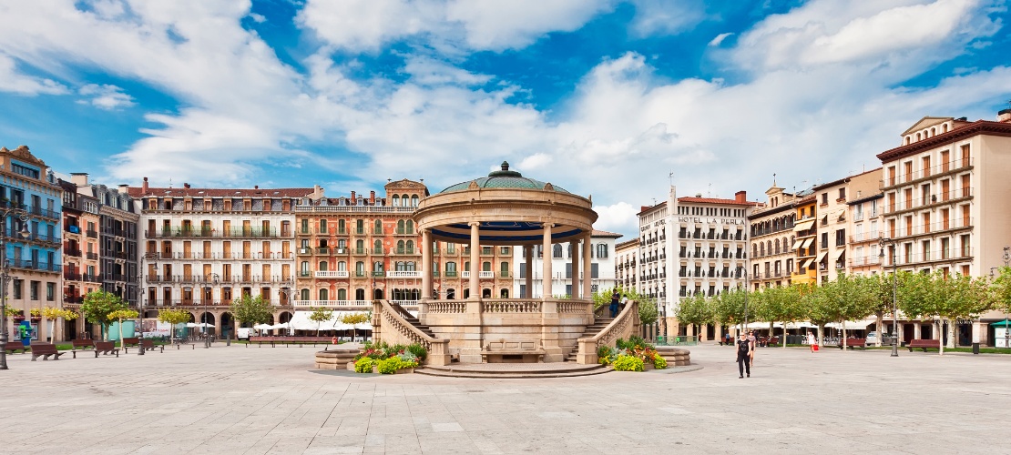 Vue de la place du château de Pampelune, Navarre