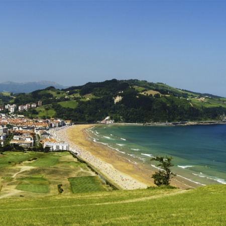 Panoramic view of Zarautz (Gipuzkoa, the Basque Country)