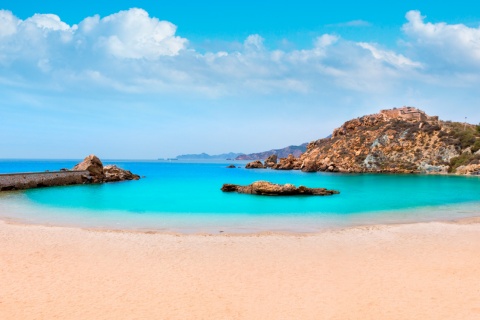 Cala Cortina, em Cartagena (Múrcia)
