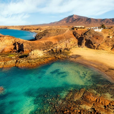 Plage de Papagayo au sud de Lanzarote, îles Canaries
