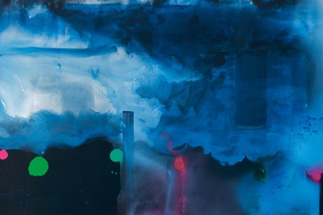 Helen Frankenthaler. Contemplando as estrelas (Star Gazing), 1989. Acrílico sobre tela, 181,6x365,8 cm. Fundação Helen Frankenthaler, Nova York.