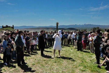 Flagellants in the Stations of the Cross procession during Easter Week in San Vicente de la Sonsierra (La Rioja)