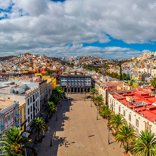 Le quartier de Vegueta depuis la cathédrale Santa Ana, îles Canaries