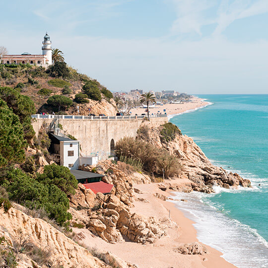 Paisaje de carretera de la Costa Brava, Girona