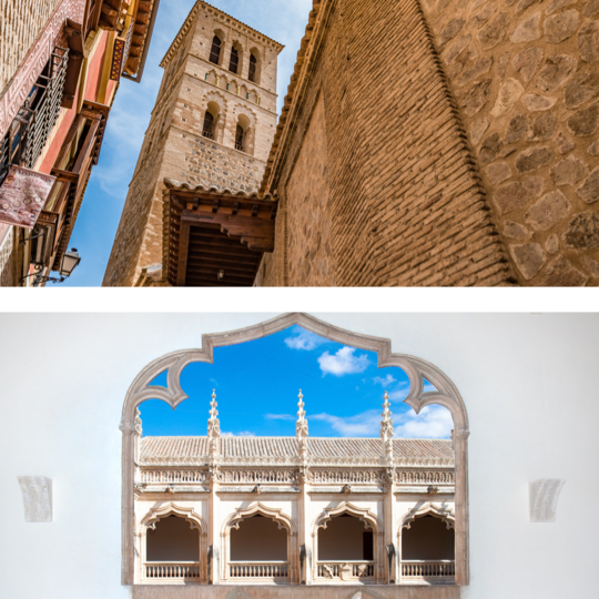 Acima: Igreja de Santo Tomé, Toledo / Abaixo: mosteiro franciscano de San Juan de los Reyes, Toledo