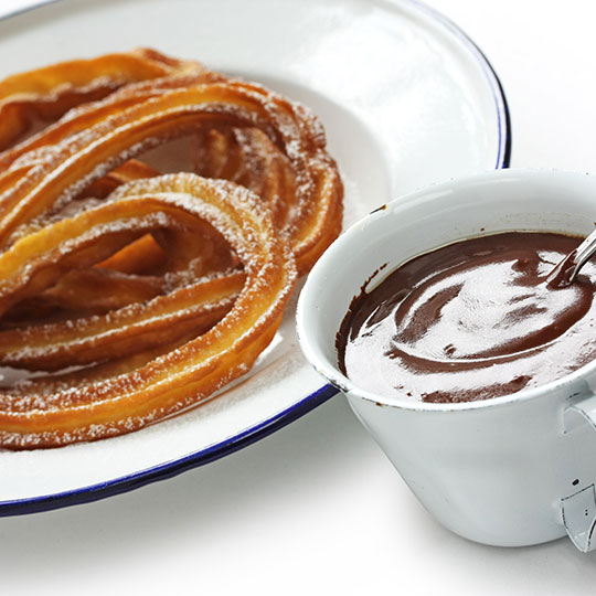 Churros avec un chocolat