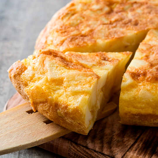 Detail of a Spanish omelette