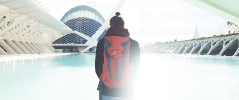 Tourist at the City of Arts and Sciences in Valencia