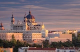 Vista de Madri e da catedral da Almudena, Madri