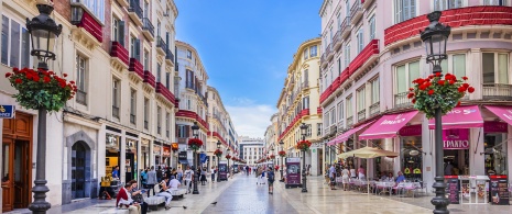 Vista de la calle Larios de Málaga, Andalucía