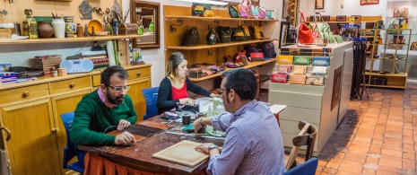 Inside a leather workshop in Cordoba