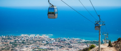 Benalmádena cable car from the top of Calamorro. Malaga