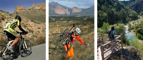 Imagens de BTT e caminhada em Hoya de Huesca, Aragão © Comarca Hoya de Huesca - Jon Izeta