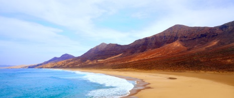 Plage de Cofete à Fuerteventura, îles Canaries.