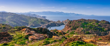 Vista do Parque Natural de Cap de Creus, em Girona, Catalunha