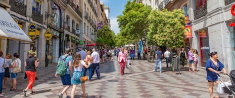 Vista de la calle Montera de Madrid, Comunidad de Madrid