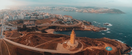 Der Herkulesturm in A Coruña, Galicien