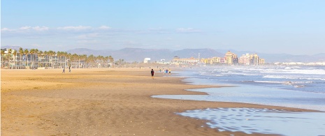 Albufera al atardecer en Valencia, Comunidad Valenciana